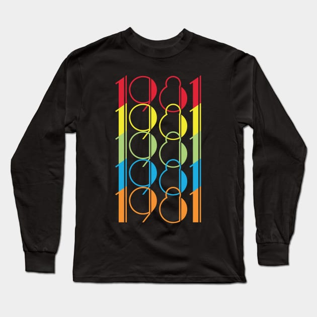 VINTAGE T-SHIRT Birthday 1981 Long Sleeve T-Shirt by soufibyshop